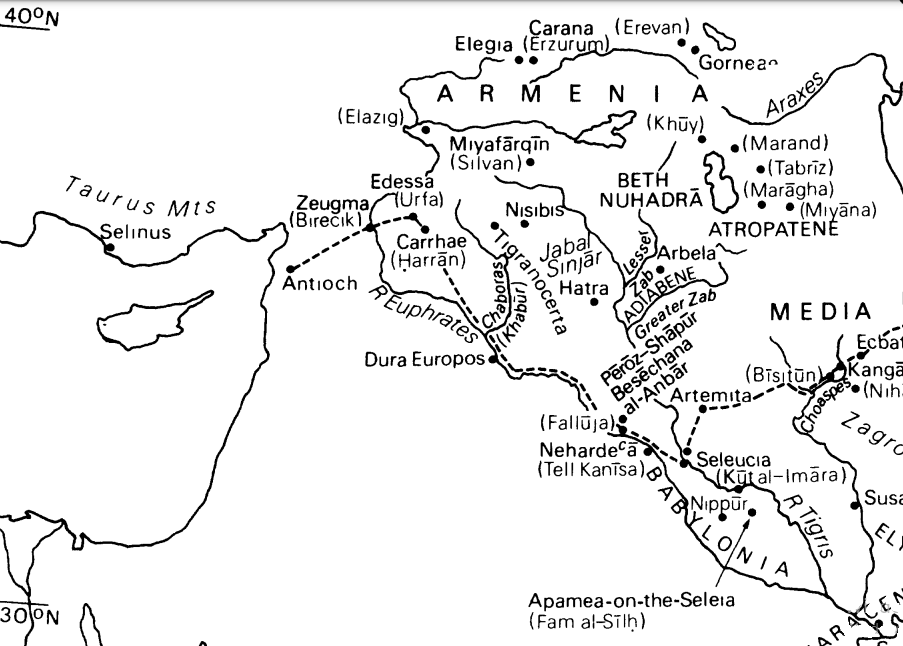 Fig. 2: Mesopotamia, detail from a map. Bivar 1983, p. 25.